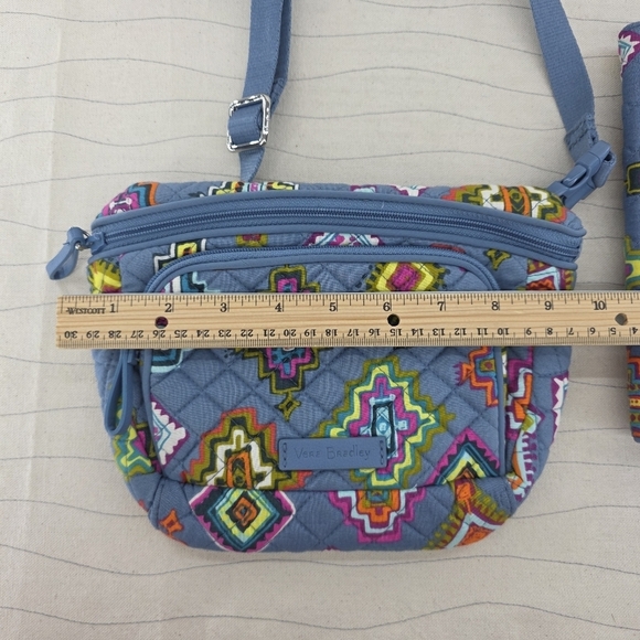 Vera Bradley Womems Crossbody Hip Pack & Wallet Blue Painted Medallons Bag Purse - Picture 7 of 14